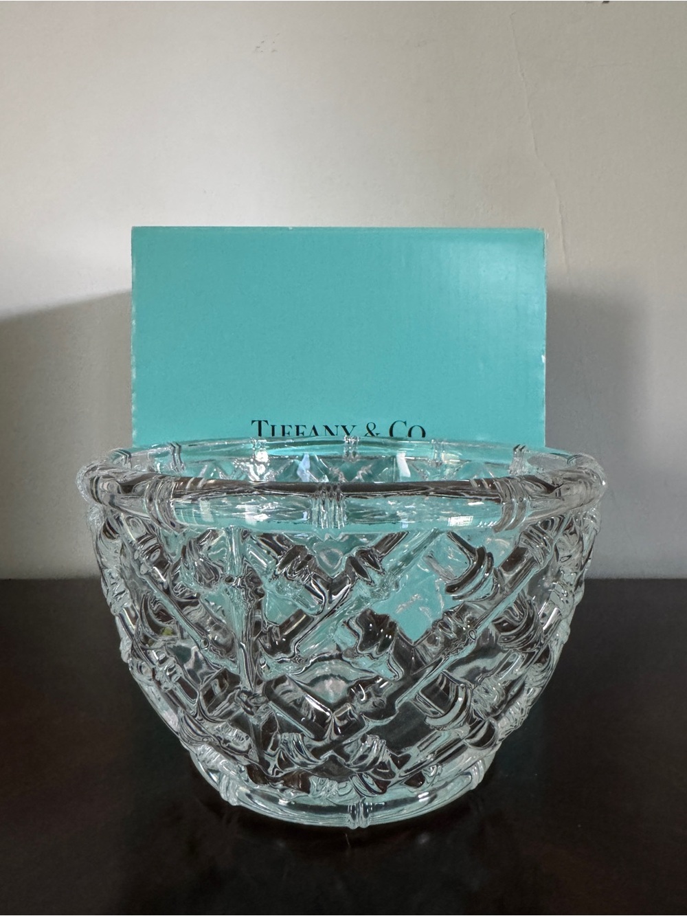 Tiffany & Co. Clear Crystal Lattice Centerpiece Bowl